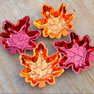 🍁 METALLIC FALL LEAF SERVING DISHES 🍁